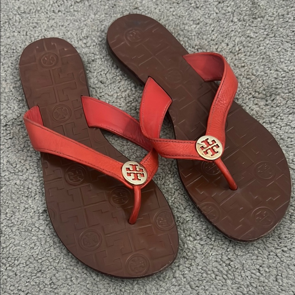 Tory Burch Red and Brown Sandals